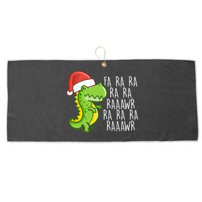 Fa Ra Ra Rawr Dinosaur Christmas Large Microfiber Waffle Golf Towel