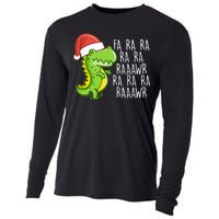 Fa Ra Ra Rawr Dinosaur Christmas Cooling Performance Long Sleeve Crew