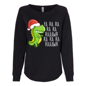 Fa Ra Ra Rawr Dinosaur Christmas Womens California Wash Sweatshirt