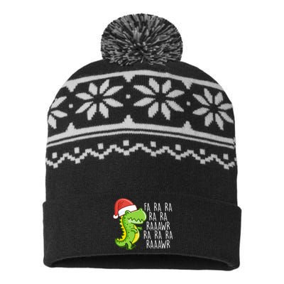 Fa Ra Ra Rawr Dinosaur Christmas USA-Made Snowflake Beanie