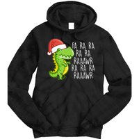 Fa Ra Ra Rawr Dinosaur Christmas Tie Dye Hoodie