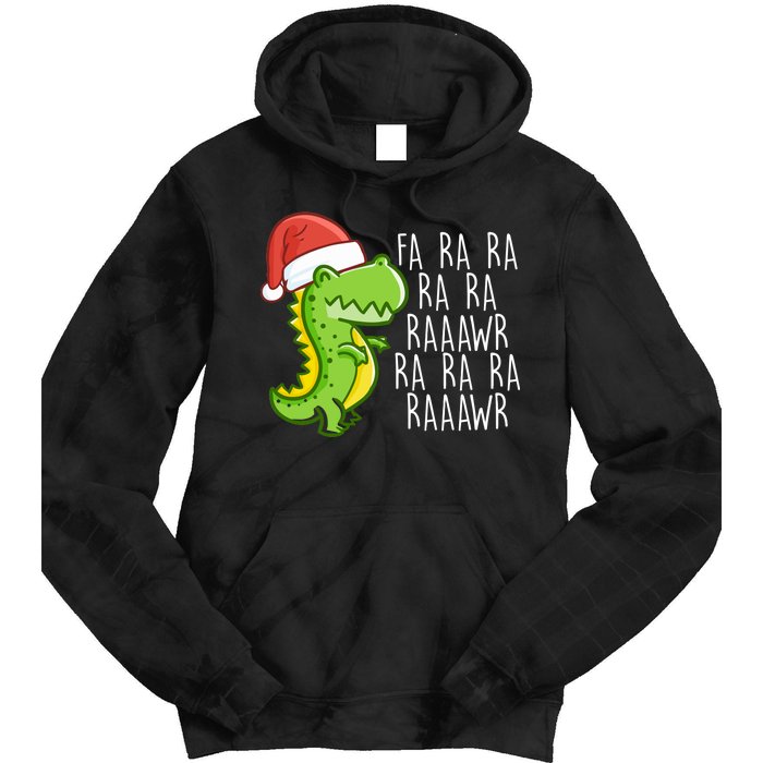 Fa Ra Ra Rawr Dinosaur Christmas Tie Dye Hoodie