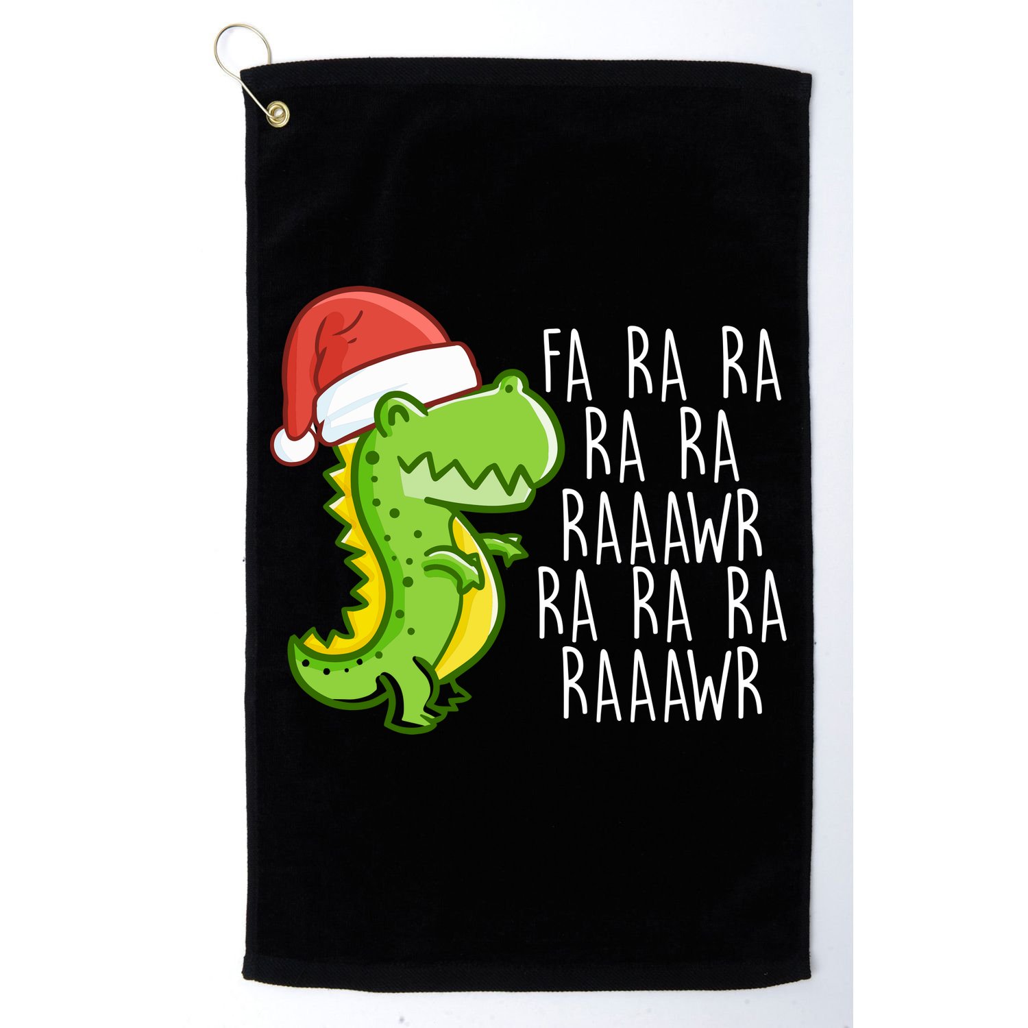 Fa Ra Ra Rawr Dinosaur Christmas Golf Towel