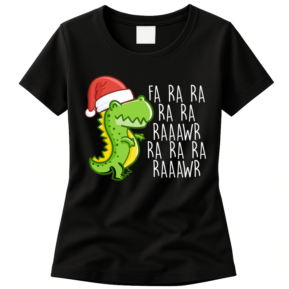 Fa Ra Ra Rawr Dinosaur Christmas Womens T-Shirt