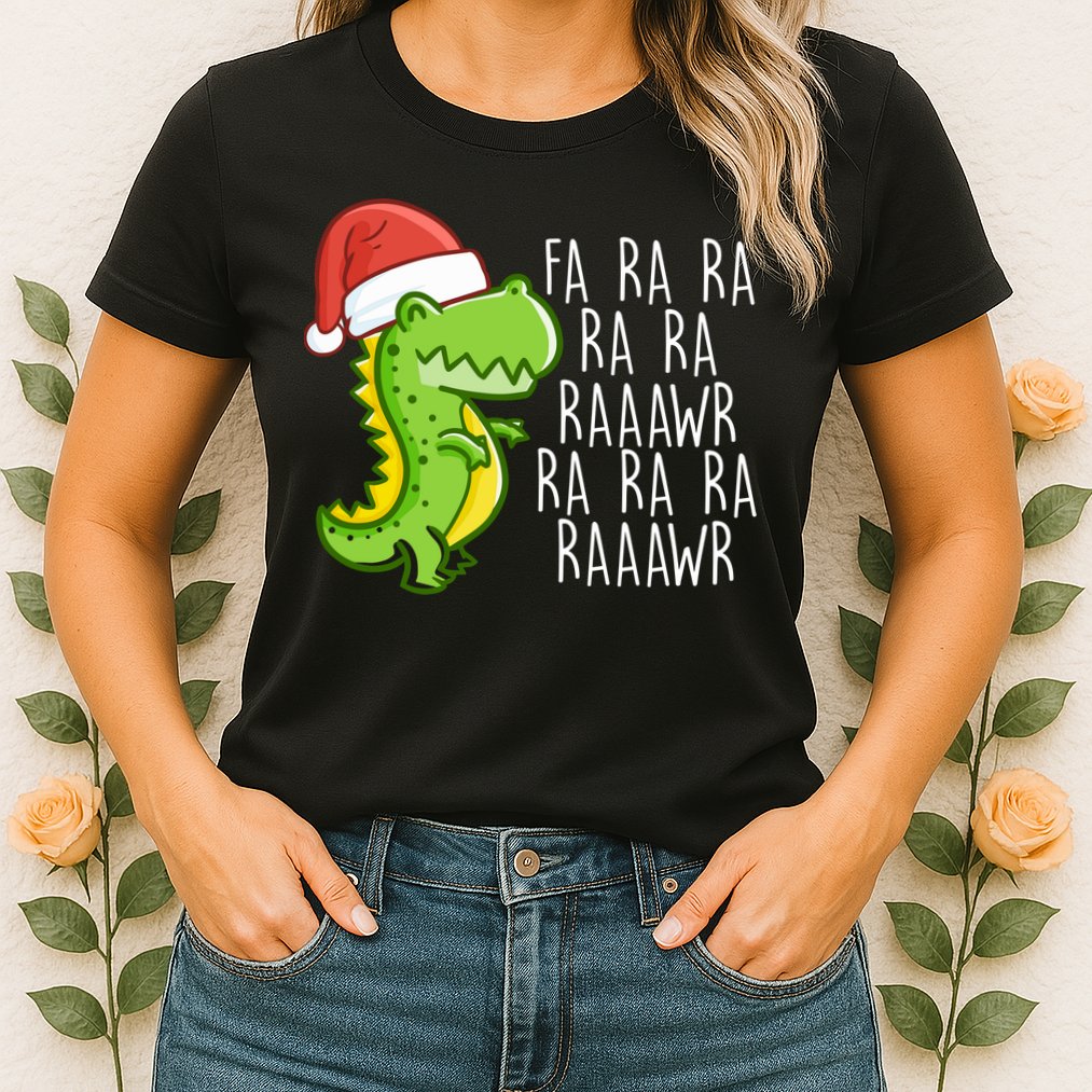 Fa Ra Ra Rawr Dinosaur Christmas Womens T-Shirt