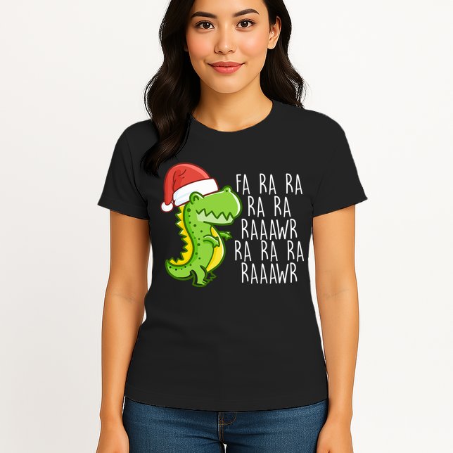 Fa Ra Ra Rawr Dinosaur Christmas Womens T-Shirt