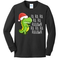 Fa Ra Ra Rawr Dinosaur Christmas Kids Long Sleeve Shirt