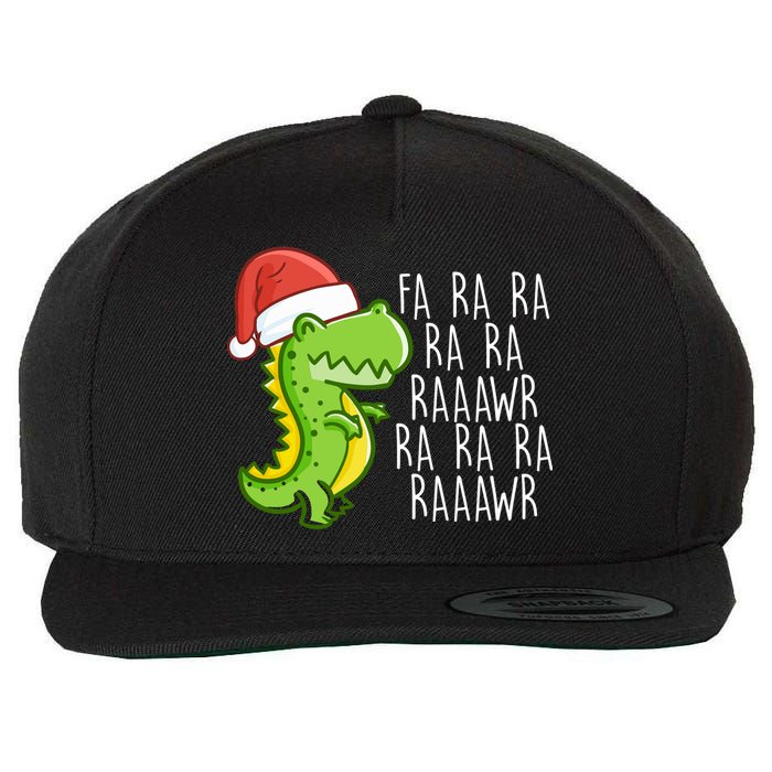 Fa Ra Ra Rawr Dinosaur Christmas Wool Snapback Cap