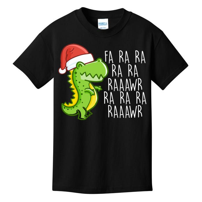 Fa Ra Ra Rawr Dinosaur Christmas Kids T-Shirt