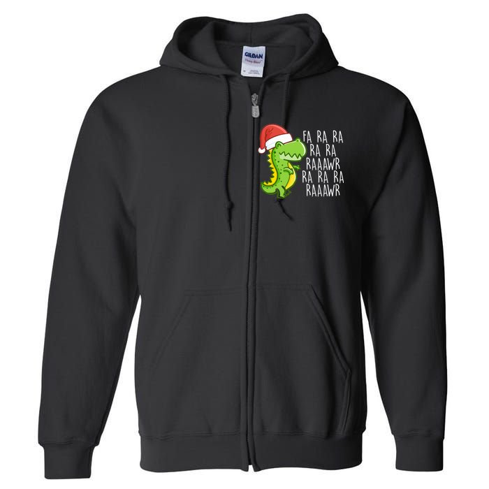 Fa Ra Ra Rawr Dinosaur Christmas Full Zip Hoodie