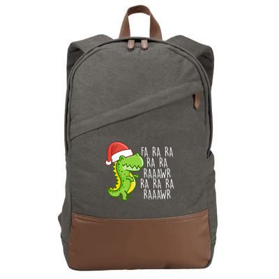 Fa Ra Ra Rawr Dinosaur Christmas Cotton Canvas Backpack