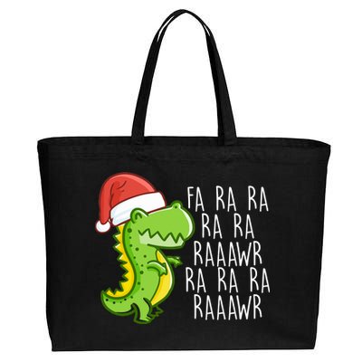 Fa Ra Ra Rawr Dinosaur Christmas Cotton Canvas Jumbo Tote