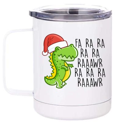 Fa Ra Ra Rawr Dinosaur Christmas 12 oz Stainless Steel Tumbler Cup