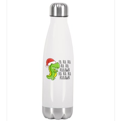 Fa Ra Ra Rawr Dinosaur Christmas Stainless Steel Insulated Water Bottle