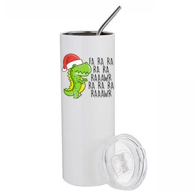 Fa Ra Ra Rawr Dinosaur Christmas Stainless Steel Tumbler