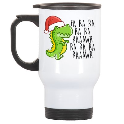 Fa Ra Ra Rawr Dinosaur Christmas Stainless Steel Travel Mug