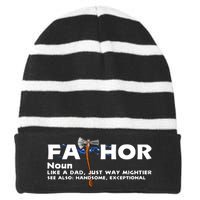 Fa-Thor Definition Striped Beanie with Solid Band