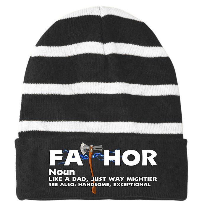 Fa-Thor Definition Striped Beanie with Solid Band