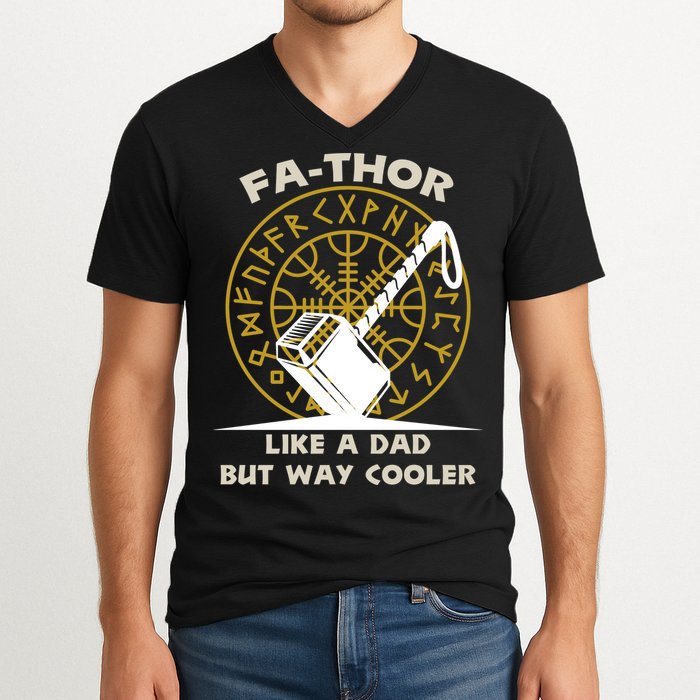 Fa-Thor Like a Dad But Way Cooler V-Neck T-Shirt