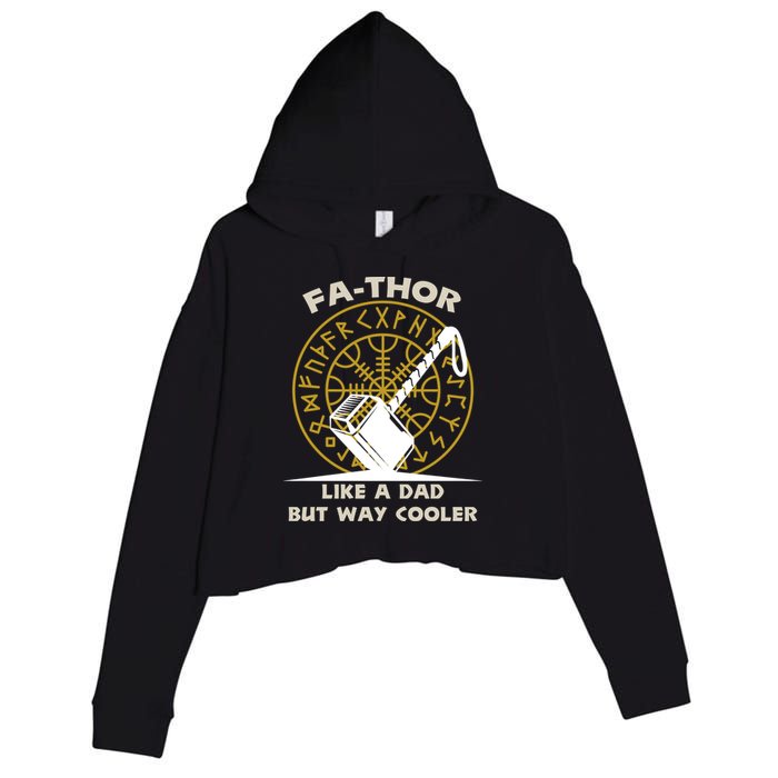 Fa-Thor Like a Dad But Way Cooler Crop Fleece Hoodie