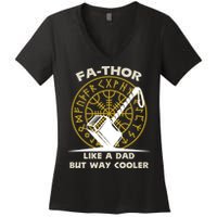 Fa-Thor Like a Dad But Way Cooler Women's V-Neck T-Shirt