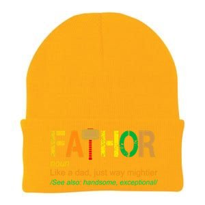 Fa-thor Like Dad Just Way Mightier Knit Cap Winter Beanie