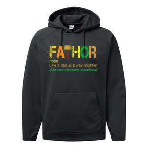 Fa-thor Like Dad Just Way Mightier Performance Fleece Hoodie