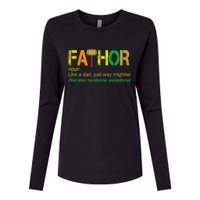 Fa-thor Like Dad Just Way Mightier Womens Cotton Relaxed Long Sleeve T-Shirt