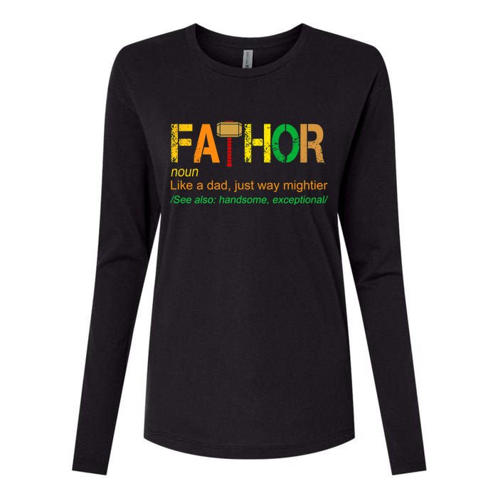 Fa-thor Like Dad Just Way Mightier Womens Cotton Relaxed Long Sleeve T-Shirt