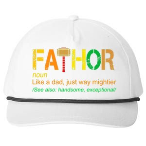 Fa-thor Like Dad Just Way Mightier Snapback Five-Panel Rope Hat