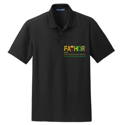 Fa-thor Like Dad Just Way Mightier Dry Zone Grid Polo