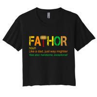 Fa-thor Like Dad Just Way Mightier Crop Top