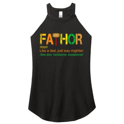 Fa-thor Like Dad Just Way Mightier Women's Perfect Tri Rocker Tank