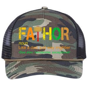 Fa-thor Like Dad Just Way Mightier Retro Rope Trucker Hat Cap