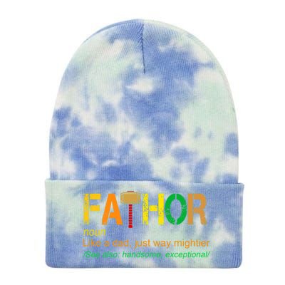 Fa-thor Like Dad Just Way Mightier Tie Dye 12in Knit Beanie