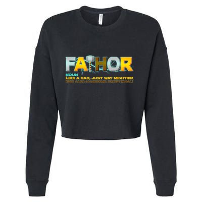 Fa-Thor Mighty Dad Lightning Cropped Pullover Crew