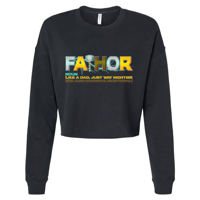 Fa-Thor Mighty Dad Lightning Cropped Pullover Crew