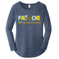 Fa-Thor Mighty Dad Lightning Women's Perfect Tri Tunic Long Sleeve Shirt