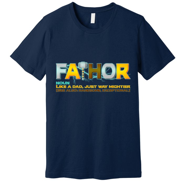 Fa-Thor Mighty Dad Lightning Premium T-Shirt