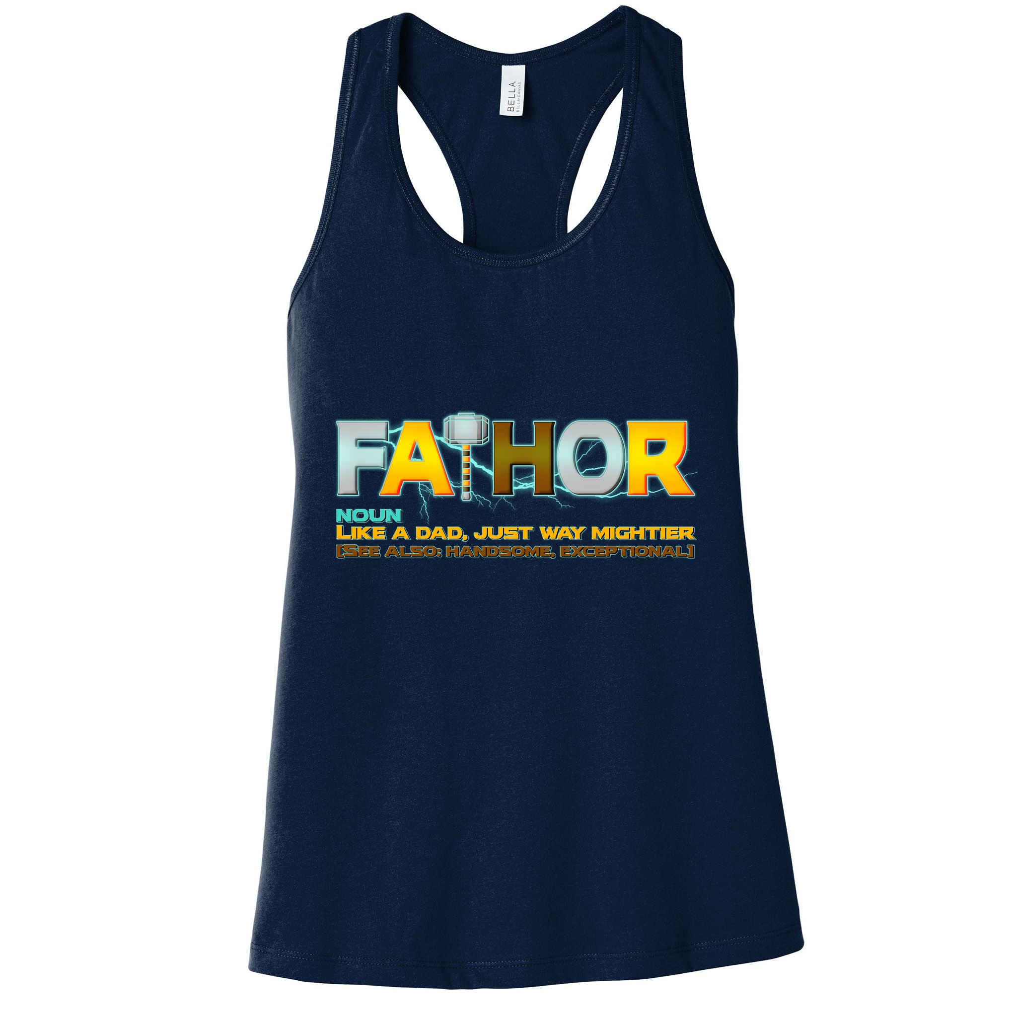 Fa-Thor Mighty Dad Lightning Womens Tank Top