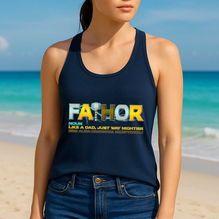 Fa-Thor Mighty Dad Lightning Womens Tank Top