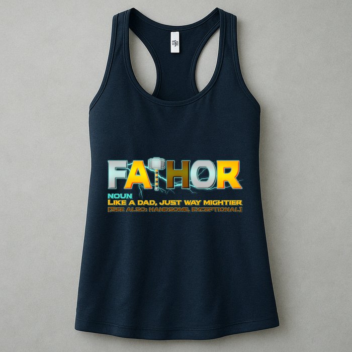 Fa-Thor Mighty Dad Lightning Womens Tank Top
