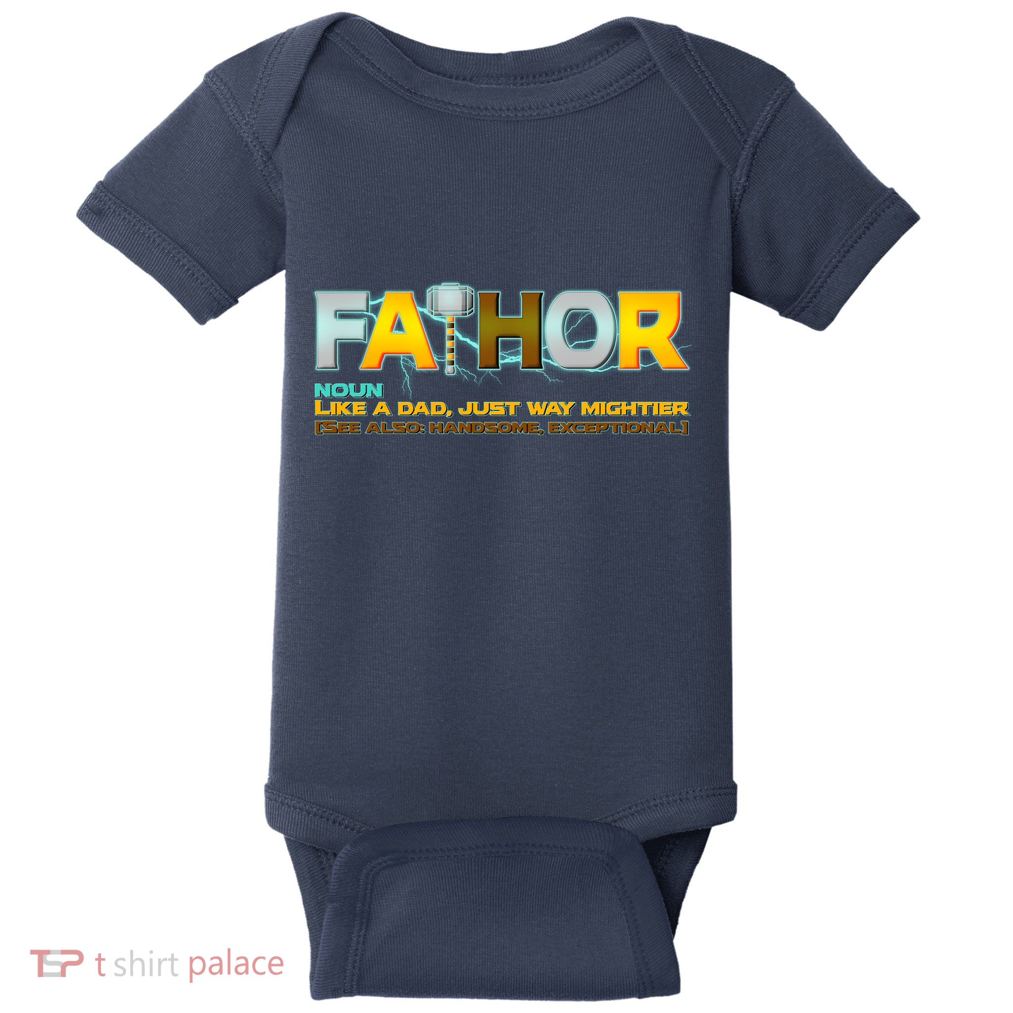 Fa-Thor Mighty Dad Lightning Baby Bodysuit