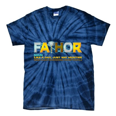 Fa-Thor Mighty Dad Lightning Tie-Dye T-Shirt