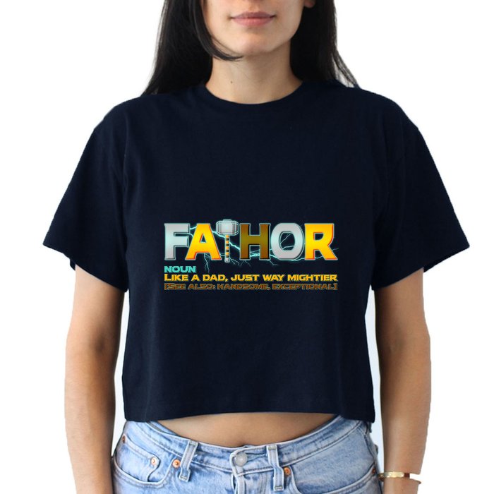 Fa-Thor Mighty Dad Lightning Crop Top