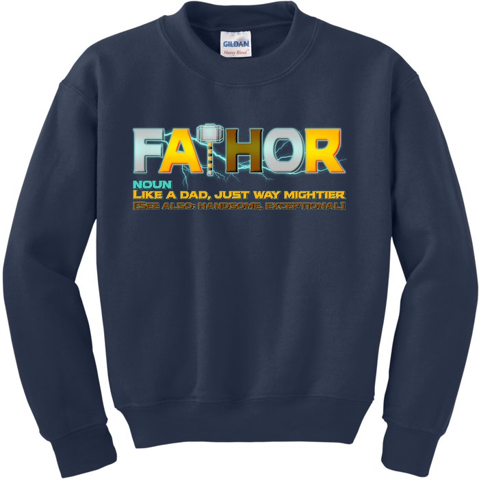 Fa-Thor Mighty Dad Lightning Kids Sweatshirt