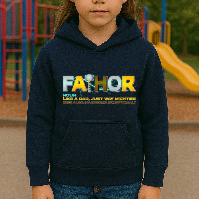 Fa-Thor Mighty Dad Lightning Kids Hoodie