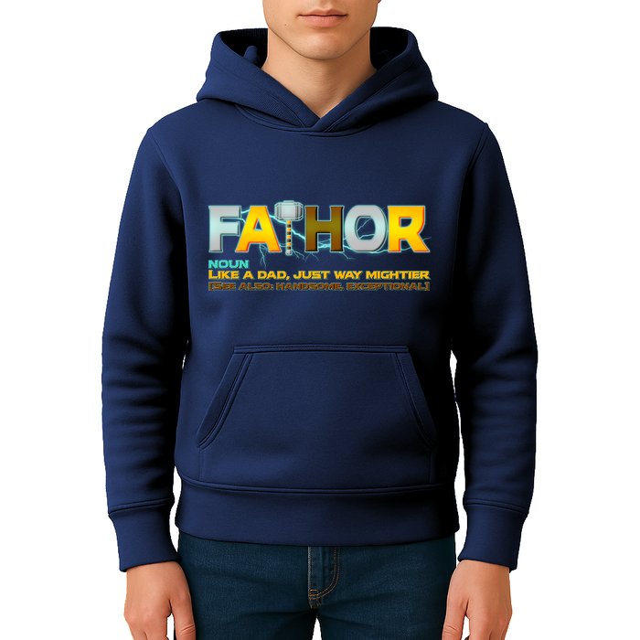 Fa-Thor Mighty Dad Lightning Kids Hoodie
