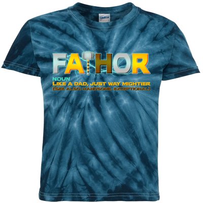 Fa-Thor Mighty Dad Lightning Kids Tie-Dye T-Shirt