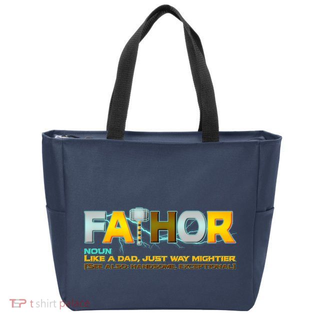 Fa-Thor Mighty Dad Lightning Zip Tote Bag
